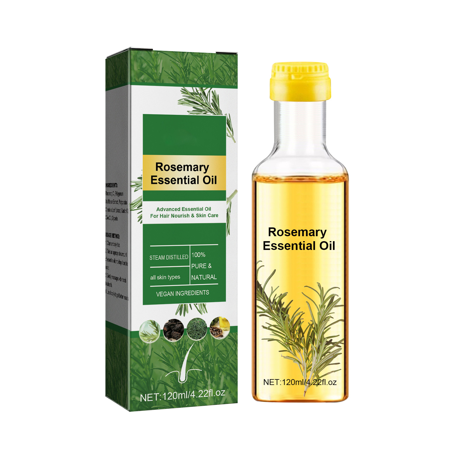 Hair Care Natural Ingredients - Olio essenziale di rosmarino Crema per
